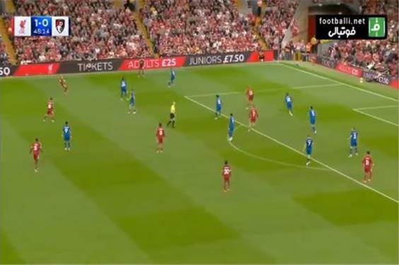 گل دوم لیورپول به بورنموث توسط کودی گاکپو؛ لیورپول 2 - 0 بورنموث