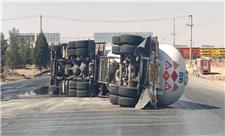 واژگونی مرگبار تانکر حمل سوخت در جاده اهواز