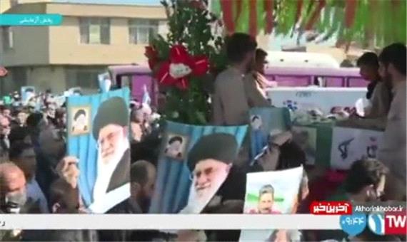 حضور باشکوه مردم شیراز در مراسم تشییع شهید مدافع حرم «داوود جعفری»