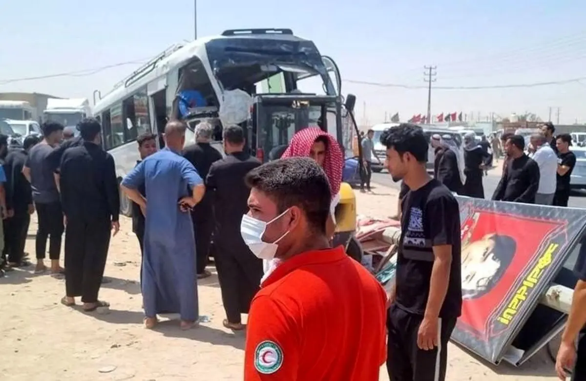 سانحه رانندگی برای اتوبوس حامل زائران ایرانی در عراق؛ ۴۳ نفر مصدوم شدند