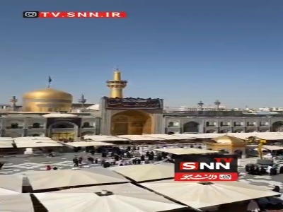 تعویض کتیبه حرم امام رضا (ع) به مناسبت فرارسیدن ایام پایانی ماه صفر