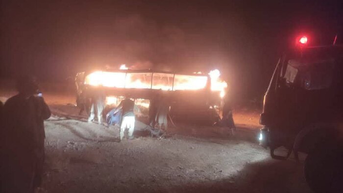 جان‌باختن ۸۵ مهاجر افغانستانی در حادثه آتش‌سوزی اتوبوس در هرات