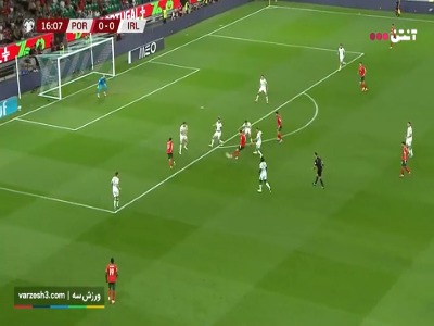 شوت تماشایی رونالدو که به تیر دروازه برخورد کرد
