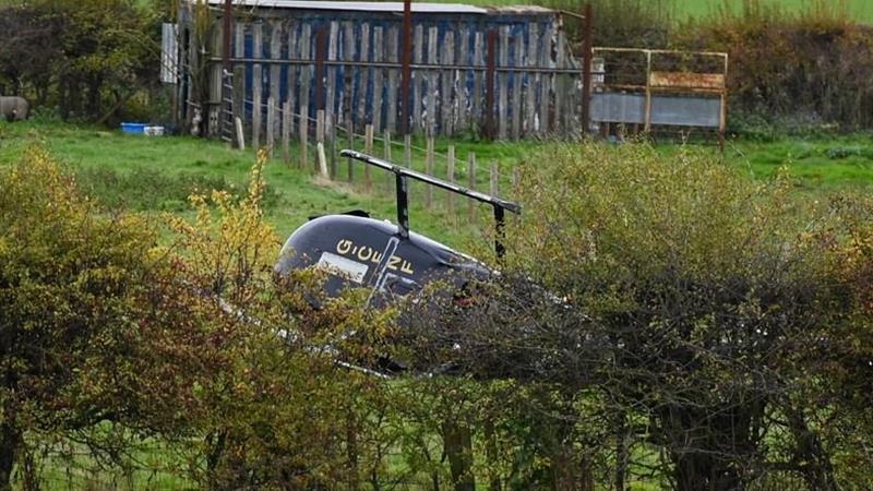 سقوط یک بالگرد در مزرعه‌ای در شمال انگلیس