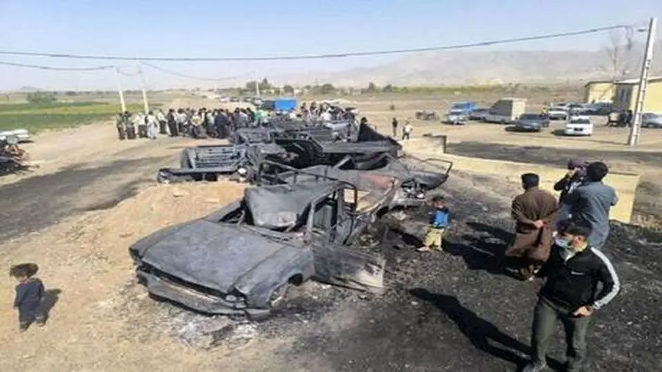 تصاویری از تصادف مرگبار خودروی سوخت‌بر با خاور