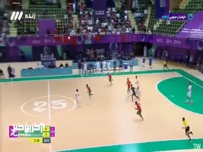 گل چهارم فوتسال ایران به مراکش توسط طیبی