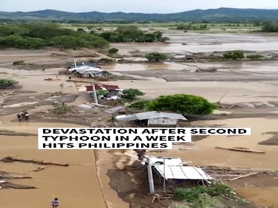 ویرانی‌های باورنکردنی دومین طوفان یک هفته اخیر در فیلیپین