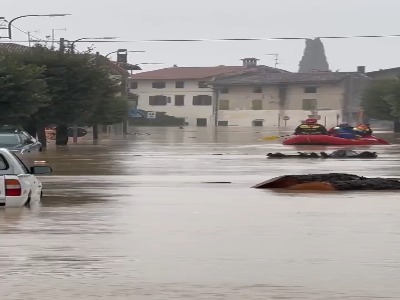 بارش شدید باران باعث سیل در شمال ایتالیا شد