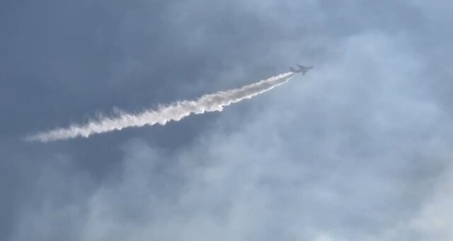 اطفای حریق جنگل الیت توسط هواپیمای ایلوشین