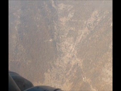 نمای هوایی از آتش‌سوزی جنگل الیت