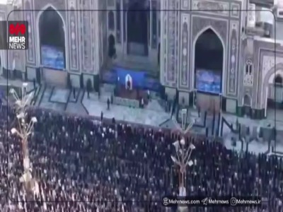 تصاویر هوایی از اقامه نماز باران در حرم مطهر امام رضا(ع)