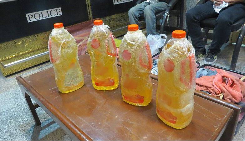 کشف ۱۱ کیلو محلول شیشه در روغن خوراکی