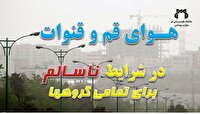 وضعیت هوای قم در شرایط ناسالم برای تمامی گروه‌ها