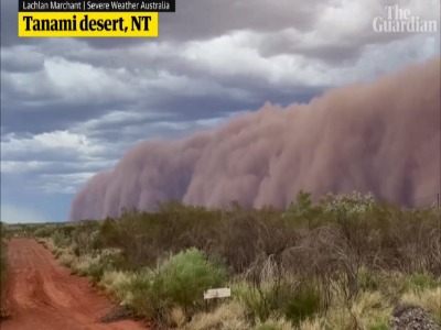 ویدئویی عجیب از طوفان شن در استرالیا