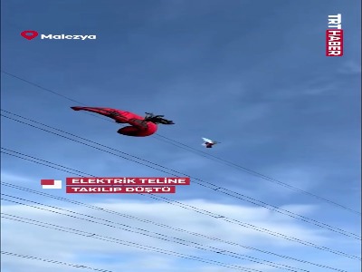 سقوط یک پاراموتورسوار پس از برخورد با سیم برق