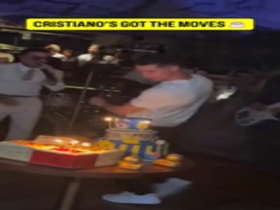 رقص و شادی کریستیانو رونالدو به مناسبت ۴۱ سالگی!