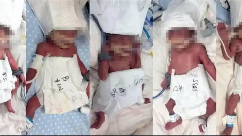 مادر جوان چینی پنج‌قلو به دنیا آورد