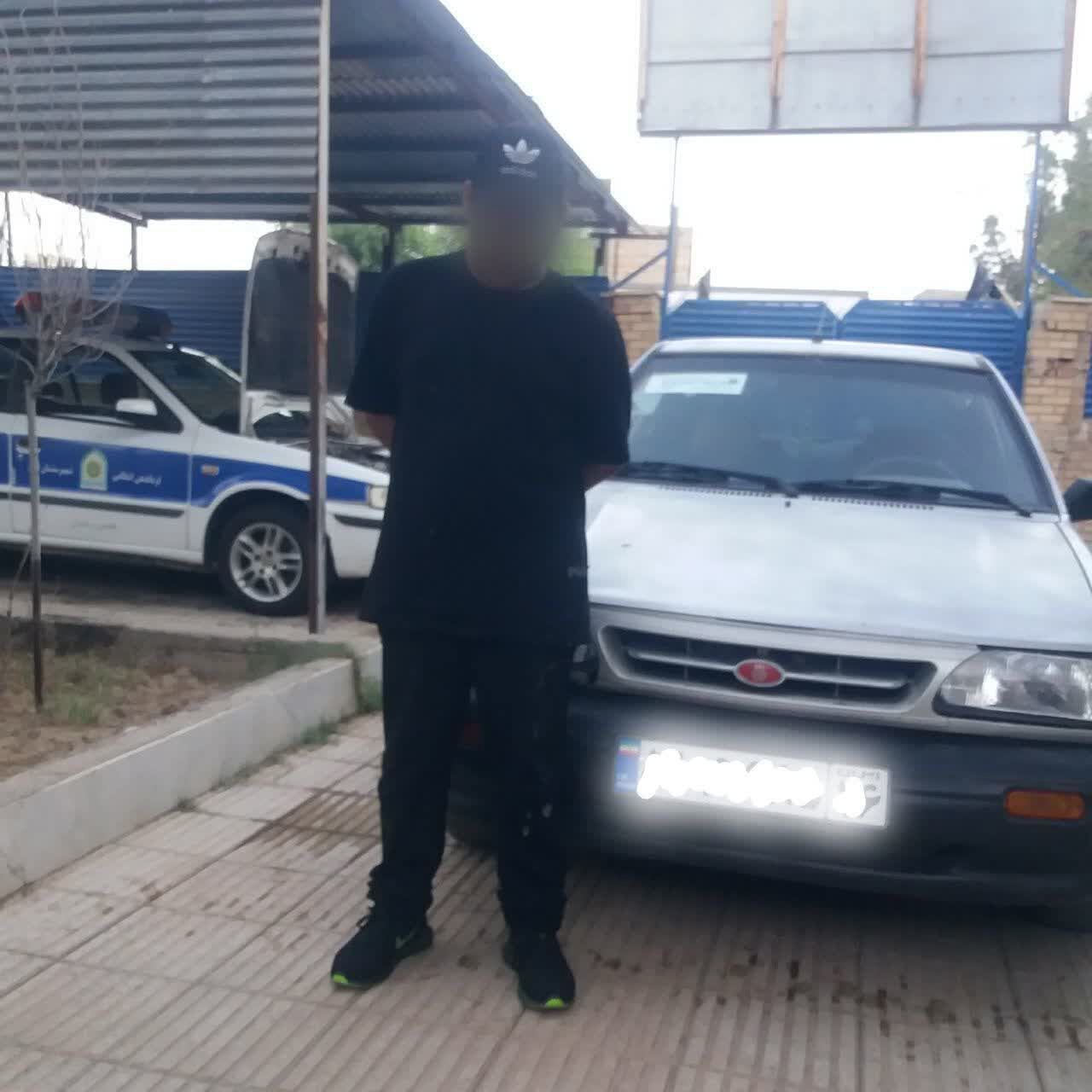 خودروی ۲ راننده کم سن ۱۵ و ۱۶ ساله در شهر قنوات قم توقیف شد