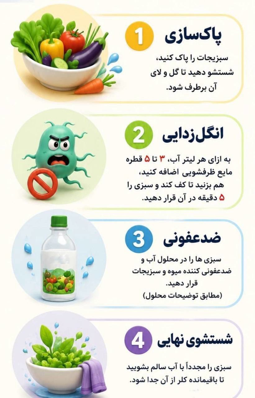 راهنمای سالم سازی میوه و سبزیجات