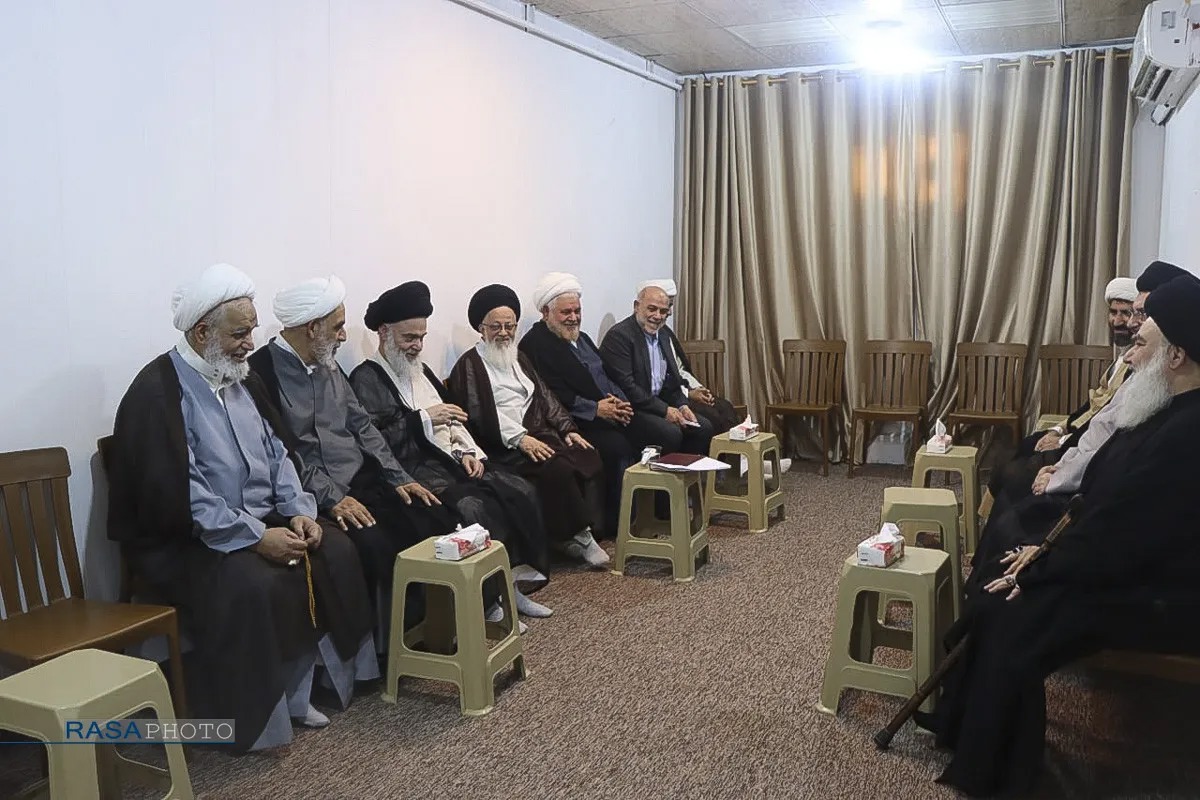 دیدار هیئت اعزامی رهبر معظم انقلاب با علمای نجف اشرف + تصاویر
