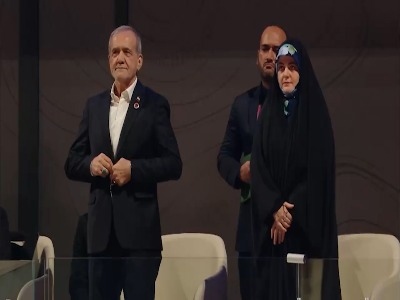 رژه کاروان ایران در بازی‌های جهانی عشایری قرقیزستان در حضور پزشکیان