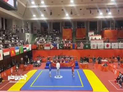 مبارزه کامل ۲ راند مهدی کرمانی با لباس و کلاه آبی