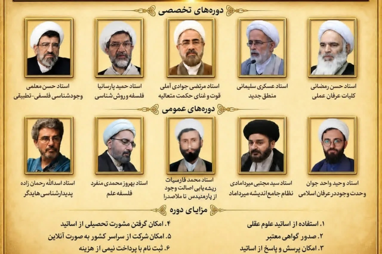 برگزاری مدرسه پاییزه علوم عقلی با حضور استادان برجسته حوزه فلسفه و عرفان